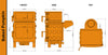 Ekol PumpkinPie - Baked Pumpkin Wood Burning / Multi Fuel Stove Dimensions