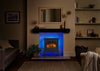 British Fires Hinton Cast Iron Electric Stove, showing LED effect optional backlighting