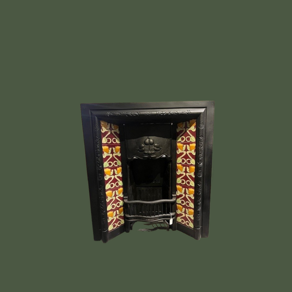 Original Edwardian Tile Insert.
Shown with reproduction Art Nouveau tiles.