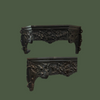 Splendid Victorian Cast Iron Corner Sink Bracket with ornate fruits and dragons detailing