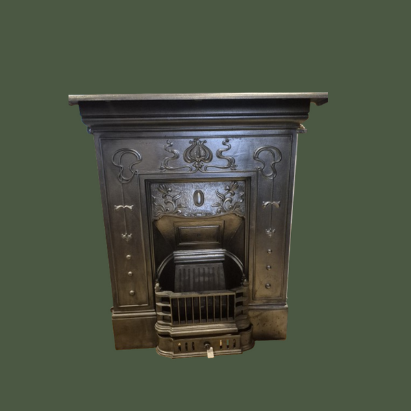 Original Art Nouveau Combination Fireplace