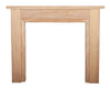 The Kedleston wooden fireplace surround crafted in unwaced solid pine  highlighting the distinctive grain of the wood.
