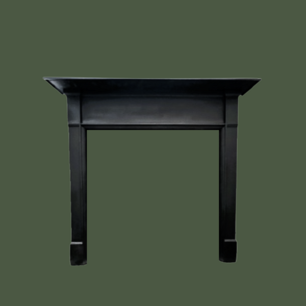 Edwardian style surround with clean lines and subtle molding details. characteristic of the period  understated elegance compared to the more ornate Victorian designs