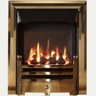 Glass Fronted Gas Convector  Fire - Antique Brass
