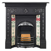 Tube Lined & Raised Line Tiles - Rose and Bud Fireplace Tile Set
