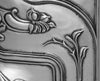 Close Up Jamsine full polish finish cast iron combination fireplace orchid design frieze detail