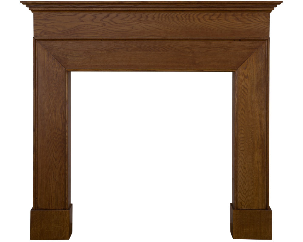 The Nostell wooden fireplace surround The waxed solid oak option - provides a rich, warm glow, enhancing the wood's natural luster and offering added protection against wear and tear