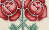 Tube Lined & Raised Line Tiles - Rose and Bud Fireplace Tile Set