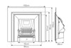 Technical drawing for th Royal Cast Iron Fireplace Insert