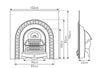 Technical drawig of the Scotia cast iron fireplace insert