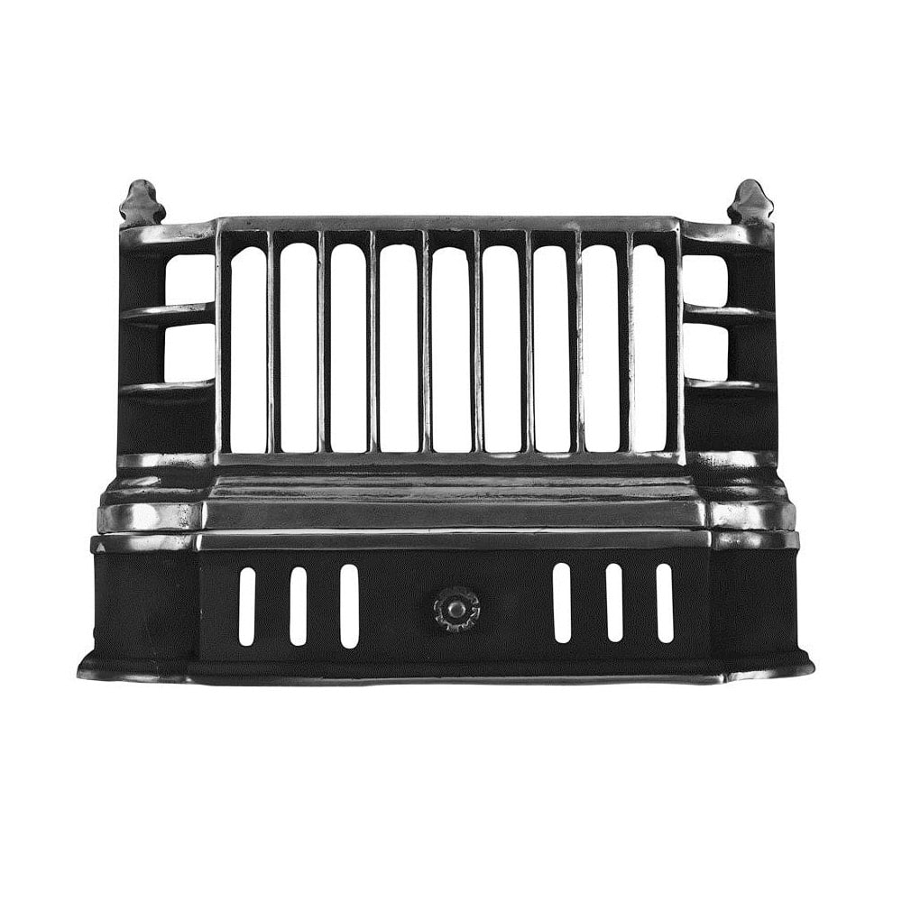 The B40 Sovereign Mid Victorian style cast iron hook on fire fret. These fire bars have hooks at the rear of the front that allow them to be hooked onto reproduction or original cast iron fireplaces, the bars are not freestanding