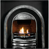 The Bolton cast iron arch fireplace insert, characteristic of the Victorian era, eleborate ornate detailing