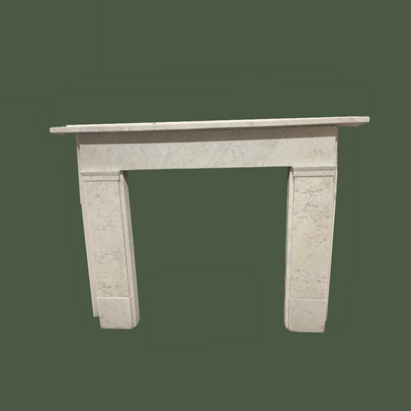 Original Carrara marble mid-Victorian surround,  highlighting the characteristic delicate gray veining