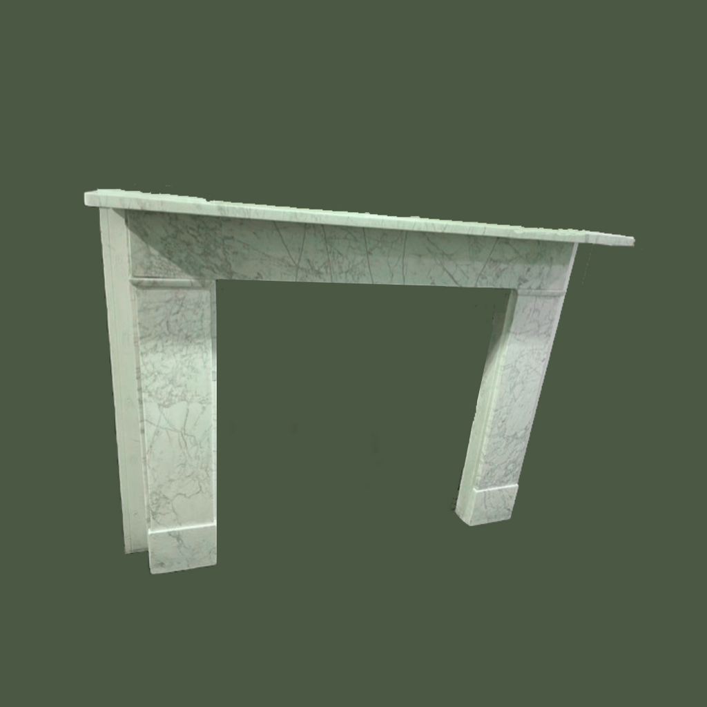 Original circa 19thC Carrara marblesurround,  highlighting the characteristic delicate gray veining