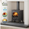 The Stockton 5 Ecodesign Plus with its square cast iron door is capable of holding logs up to 330mm (13
