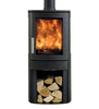 the NEO3C boasts a convenient storage cupboard beneath the stove allows for easy access to kindling and logs.