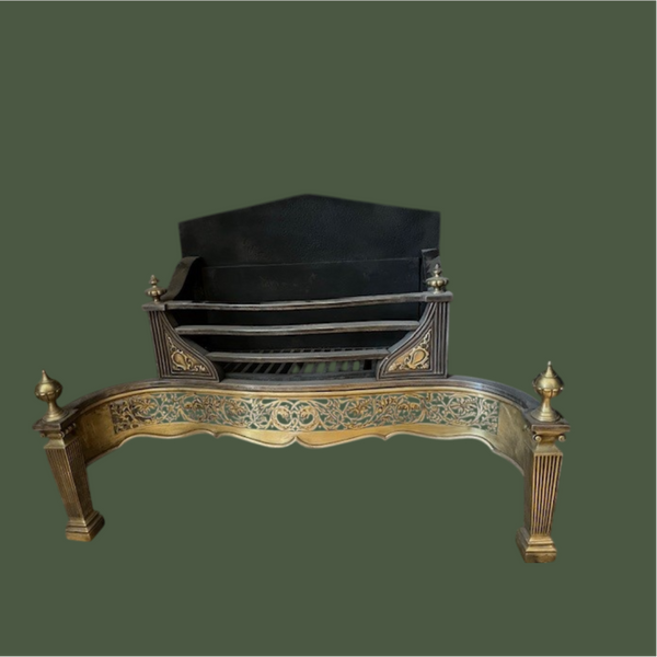 Old Georgian-style Brass Fire Basket