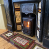 Hobbit SE Multi Stove retained in Original Black Slate Surround & Cast Iron Tiled Insert