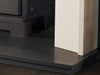 Close Up of the Marseilles mantle highlighting its simplicity, clean lines, henge-style design and tapered detailing.
