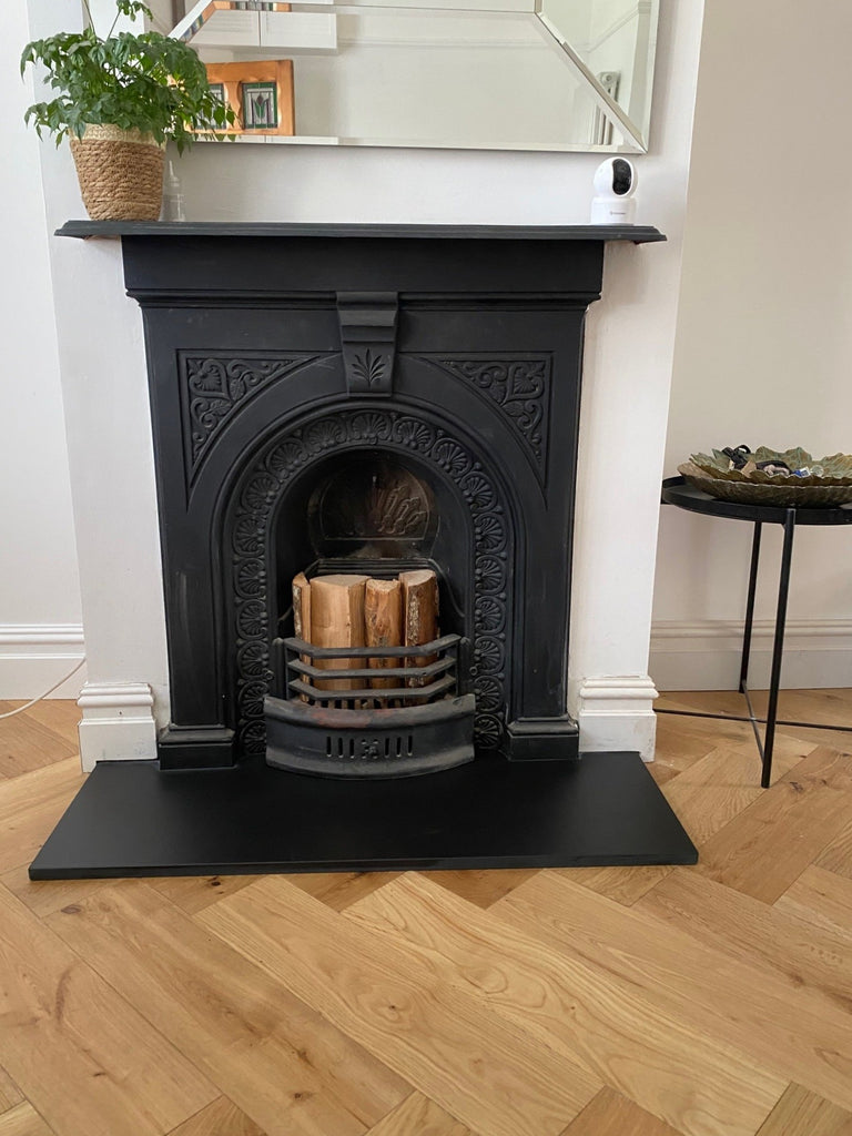 A centerpiece - original Victorian ornatie cast iron combination fireplace