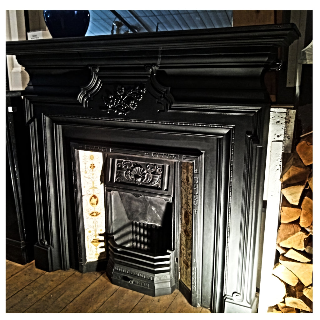 Victorian Cast Iron Antique Fireplace Surround