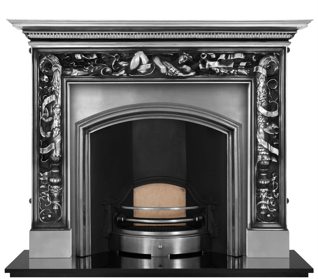 The London Plate Cast Iron Fireplace Insert (Wide Opening)